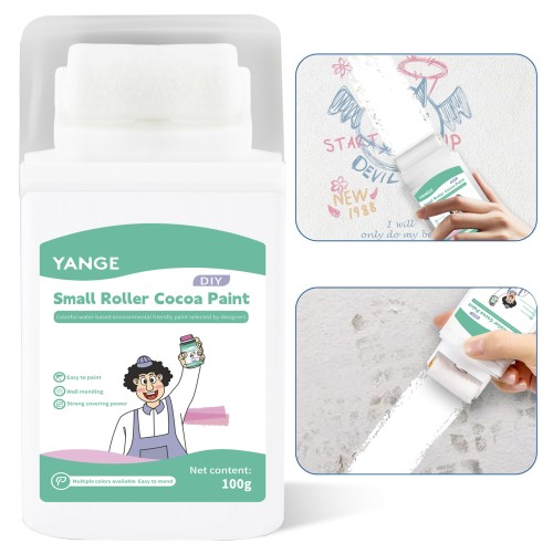 White Paint for Wall Touch up Paint for Walls, Water Based-Low Odor Wall Paint with Roller Brush, White Wall Paint Repair Kit for Flat, Ceiling Wall No Extra Tools Required, Low VOC 